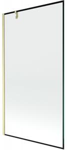 Mexen Next, paravan de baie cu 1 aripă 100 x 150 cm, sticlă transparentă de 6 mm - model negru, auriu mat, 895-100-000-00-70-55