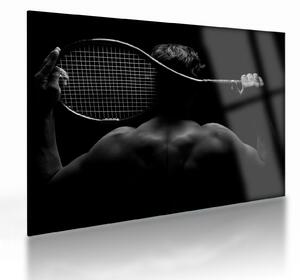 Tablou pe sticlă - Jucătorul de tenis (70x50 cm)