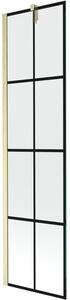 Mexen Next, paravan de baie cu 1 aripă 50 x 150 cm, sticlă transparentă de 6 mm - model negru, auriu mat, 895-050-000-00-77-55