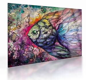 Tablou pe sticlă - Peștișorul colorat (70x50 cm)
