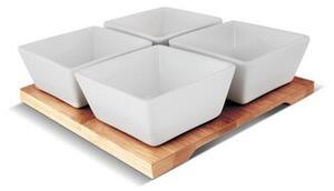 Set de servire 5 piese Lamart LT9018 Bamboo, 19 x19 cm