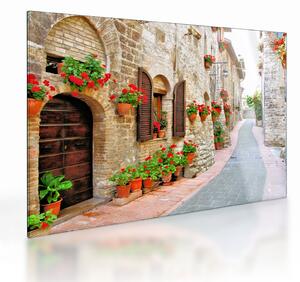 Tablou pe sticlă - Alee pitorească italiană (70x50 cm)