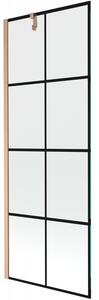 Mexen Next, paravan de baie cu 1 aripă 70 x 150 cm, sticlă transparentă de 6 mm - model negru, cupru mat, 895-070-000-00-70-77