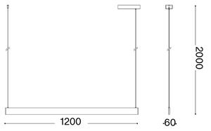 Ideal Lux - Lampă LED suspendată pe cablu DESK ACCENT LED/36W/230V CRI 90 120 cm neagră