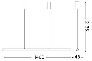 Ideal Lux - Lustră LED dimabilă pe cablu DORICA LED/35W/230V CRI 90 140 cm antracit