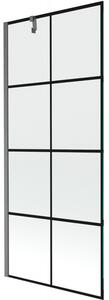 Mexen Next, paravan de baie cu 1 aripă 80 x 150 cm, sticlă transparentă de 6 mm - model negru, grafit periat, 895-080-000-00-77-66