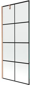 Mexen Next, paravan de baie cu 1 aripă 80 x 150 cm, sticlă transparentă de 6 mm - model negru, cupru mat, 895-080-000-00-70-77