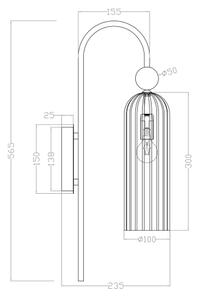 Aplica de perete PIEGA 1xE14/40W/230V alamă/negru fumuriu