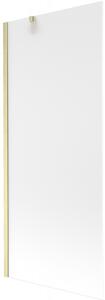 Mexen Next, paravan de baie cu 1 aripă 80 x 150 cm, sticlă mată 6 mm, auriu mat, 895-080-000-00-30-55