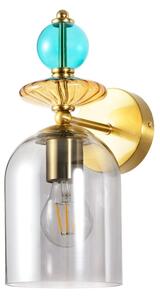 Aplica de perete TROPEA 1xE27/15W/230V auriu/albastru/bej fumuriu/gri