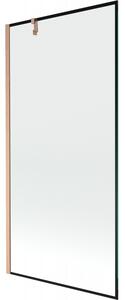 Mexen Next, paravan de baie cu 1 aripă 90 x 150 cm, sticlă transparentă de 6 mm - model negru, cupru mat, 895-090-000-00-70-65