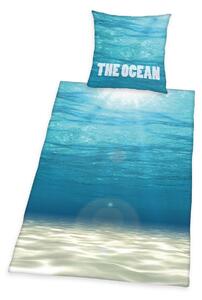 Lenjerie de pat din bumbac The Ocean, 140 x 200 cm, 70 x 90 cm