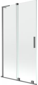 Mexen Velar L, paravan de baie glisant cu 2 aripi 100 x 150 cm, sticlă transparentă de 8 mm, grafit mat, 896-100-003-01-95