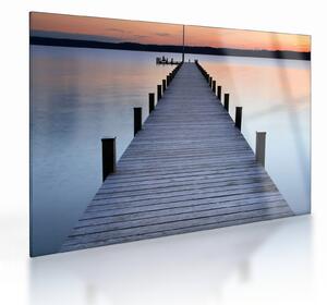 Tablou pe sticlă - Ponton de la Lacul Starnberger, Bavaria, Germania (70x50 cm)