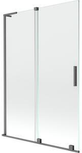 Mexen Velar L, paravan de baie glisant cu 2 aripi 120 x 150 cm, sticlă transparentă de 8 mm, grafit mat, 896-120-003-01-95