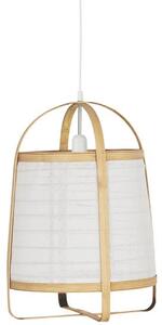 IB Laursen Lampă suspendată din bambus cu părți laterale din material alb