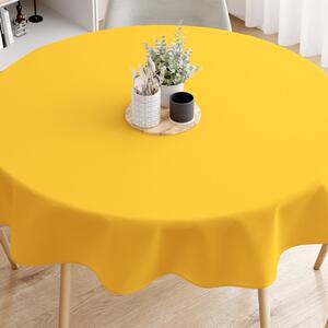 Goldea față de masă decorativă loneta - galben închis - rotundă Ø 140 cm