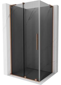 Mexen Velar L, cabină de duș cu ușă glisantă 100 x 85 cm, sticlă gri 8 mm, cupru mat, 871-100-085-43-65