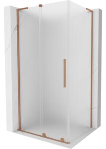 Mexen Velar L, colț de duș cu ușă glisantă 120 x 90 cm, sticlă mată 8 mm, cupru mat, 871-120-090-33-65