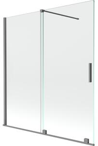 Mexen Velar, paravan de baie glisant cu 2 aripi 150 x 150 cm, sticlă transparentă de 8 mm, grafit periat, 896-150-000-01-95