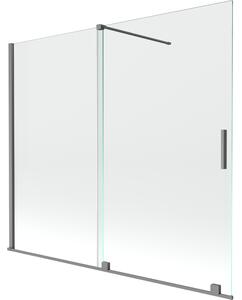 Mexen Velar, paravan de baie glisant cu 2 aripi 180 x 150 cm, sticlă transparentă de 8 mm, grafit lustruit, 896-180-000-01-95