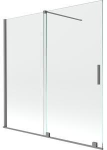 Mexen Velar, paravan de baie glisant cu 2 aripi 160 x 150 cm, sticlă transparentă de 8 mm, grafit lustruit, 896-160-000-01-95