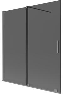 Mexen Velar, paravan de baie glisant cu 2 aripi 150 x 150 cm, sticlă gri 8 mm, grafit lustruit, 896-150-000-41-95