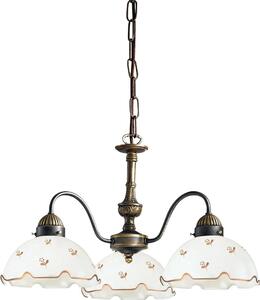 Kolarz 731.83.160 - Candelabru cu lanț NONNA, 3xE27/75W/230V, cu flori, aur roz
