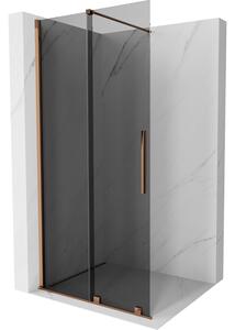 Mexen Velar, paravan de dus cu usa culisanta Walk-in 70 x 200 cm, sticla gri 8mm, aur roz, 871-070-000-43-60