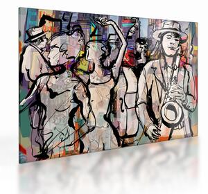 Tablou pe sticlă - Seara de jazz (70x50 cm)