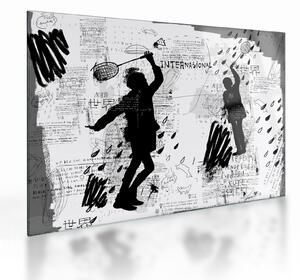 Tablou pe sticlă - Artă stradală - zarvă (70x50 cm)