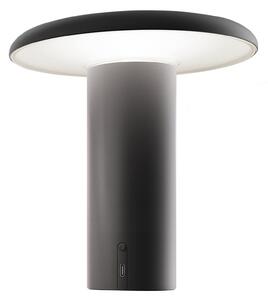 Artemide Lampă de masă cu LED Takku baterie reîncărcabilă, negru, reglabil, Negru, Camera de zi / sufragerie, Metal, Design