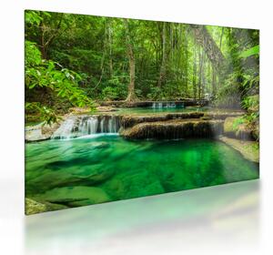 Tablou pe sticlă - Cascada Erawan din Kanchanaburi, Thailanda (70x50 cm)