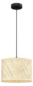 Euluna Lampă suspendată Jovin cu abajur din ratan, Ø 25cm, reglabil, Bej, Camera de zi / sufragerie, Metal