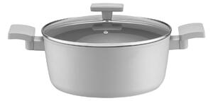 Oala cu capac 20cm, 2.2L, invelis Qualum Basic, Gris