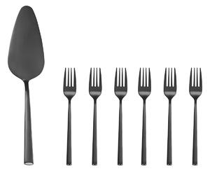 Set tacamuri inox servire desert, 7 piese, Como Black