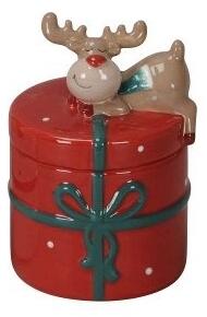 Recipient Rudolf din ceramica rosie 11 cm