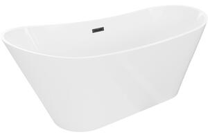 Mexen Dora, cadă de sine stătătoare 150 x 75 cm, alb, preaplin negru, 52071507500-70