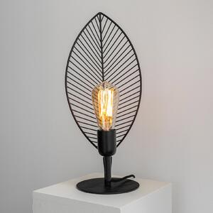 PR Home Lampă de masă din ulm în formă frunză, înălțime 42 cm, Negru, Camera de zi / sufragerie, Metal