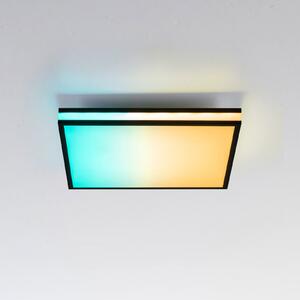 JUST LIGHT. GmbH Plafonieră cu LED Mario, CTT, RGB, 45x45cm, negru, reglabil, Negru, Camera de zi / sufragerie, Plastic, Modern
