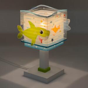Dalber Little Shark lampă de masă cu motiv marin, Albastru, Camera copiilor, Plastic