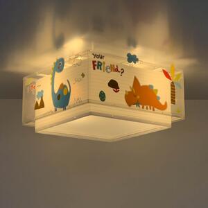Dalber Plafonieră pentru copii DINOS, alb/colorat, reglabil, Camera copiilor, Plastic