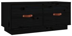 Comodă TV, negru, 80x34x35 cm, lemn masiv de pin