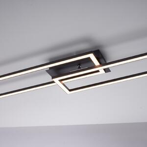 JUST LIGHT. GmbH Plafonieră LED Iven, dimabil, negru, 101,6x19,8cm, reglabil, Negru, Camera de zi / sufragerie, Metal, Modern