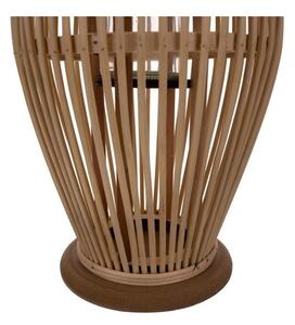 Felinar decorativ din bambus, suport interior pentru lumanare, maner din franghie, inaltime 40 cm