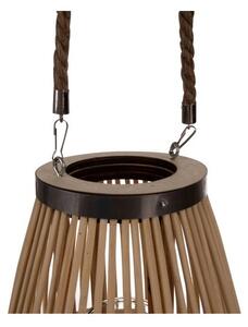 Felinar decorativ din bambus, suport interior pentru lumanare, maner din franghie, inaltime 40 cm