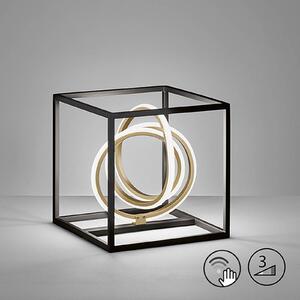 FISCHER & HONSEL Gisi lampă de masă LED, reglabilă în trei trepte, reglabil, Negru, Camera de zi / sufragerie, Metal, Modern