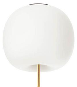 Kdln plafonieră Kushi XL, culoare alamă/alb, Ø 43 cm, sticlă, reglabil, Alb, Camera de zi / sufragerie, Sticlă, Design