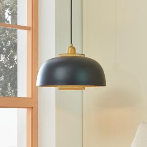 Lindby Lampă suspendată Miraca în negru și auriu, reglabil, Negru, Camera de zi / sufragerie, Metal, Modern