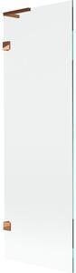 Mexen, Paravan de baie Mexen Lunar L cu 1 aripă 60 x 150 cm, transparent, auriu roz - 897L-060-000-60-00